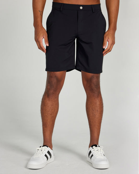 Image of the hanover pull-on short in tuxedo 1