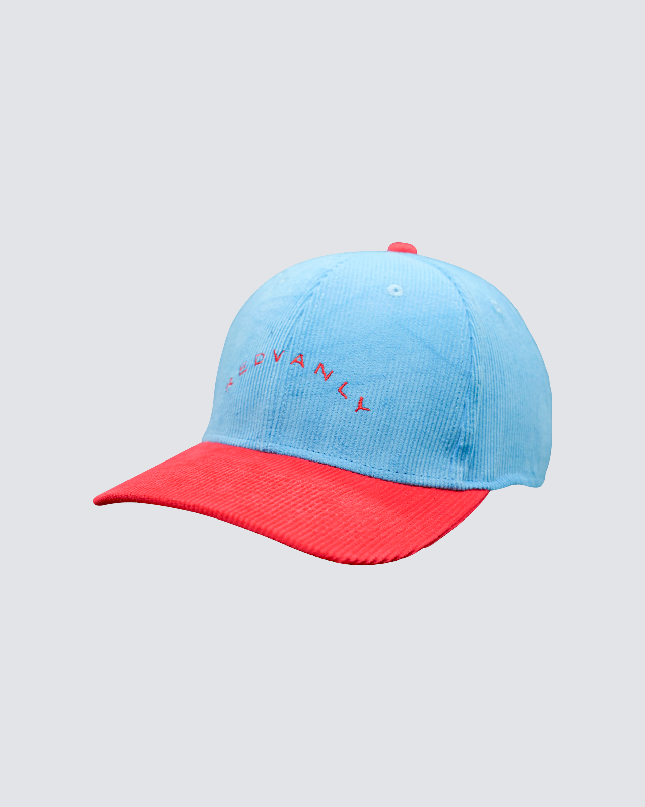 Arched 6 Panel Corduroy Hat in Light Blue REDVANLY