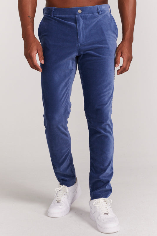 Collins Pull-On Corduroy Trouser in Bashful Blue