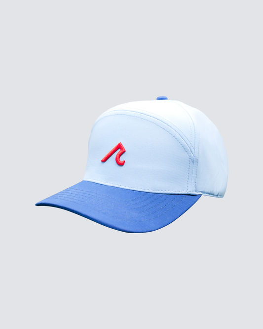 Logo Embroidery Cross Bar Hat in Light Blue