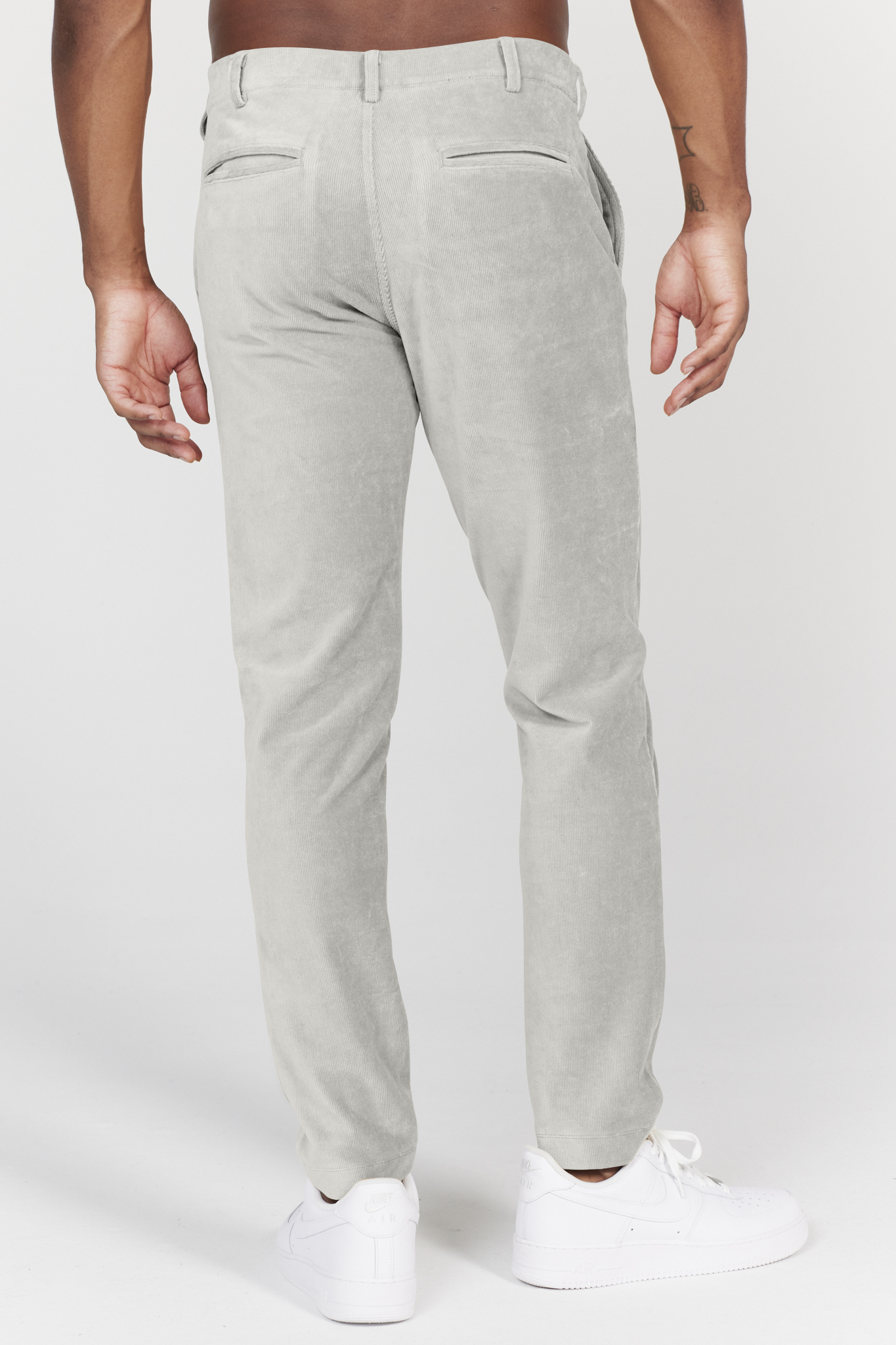 Collins Pull-On Corduroy Trouser in Gray Micro Chip