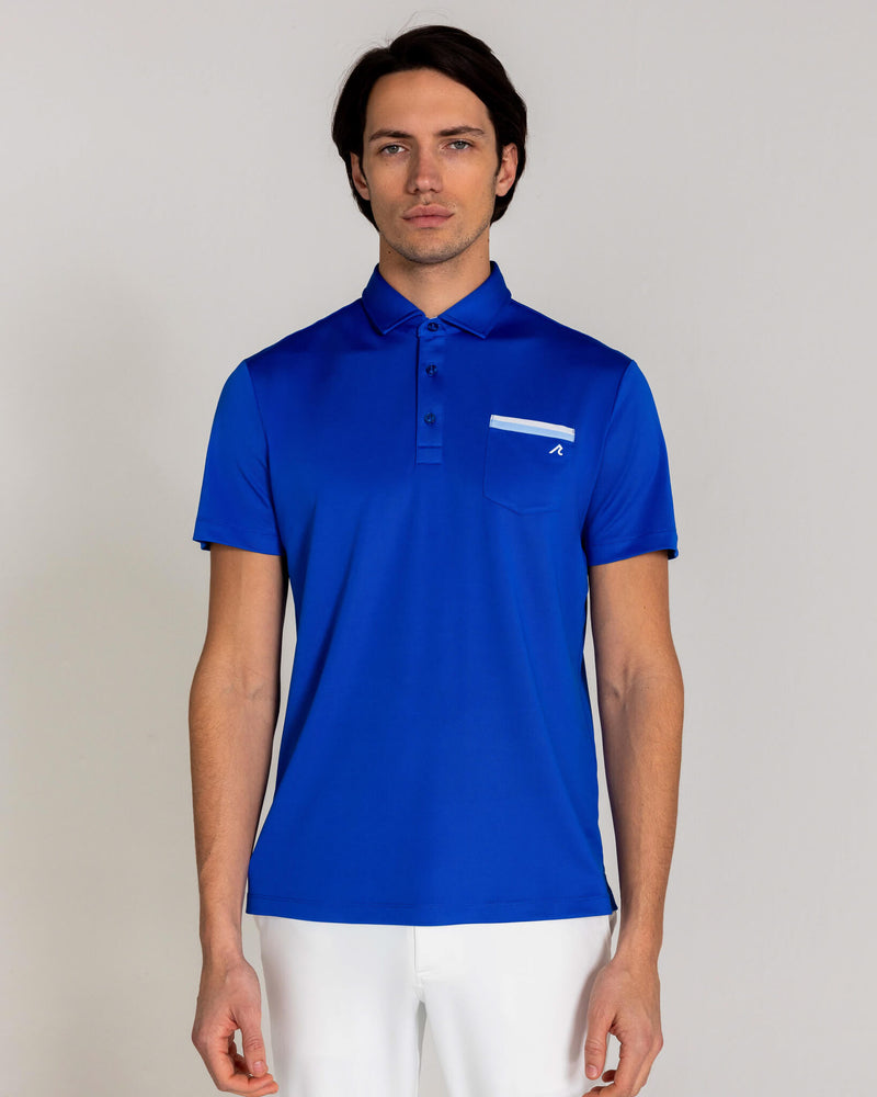 Holland Pique Polo in Harbor Blue