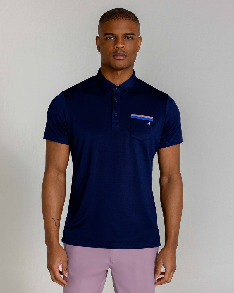 Holland Pique Polo in Midnight Navy