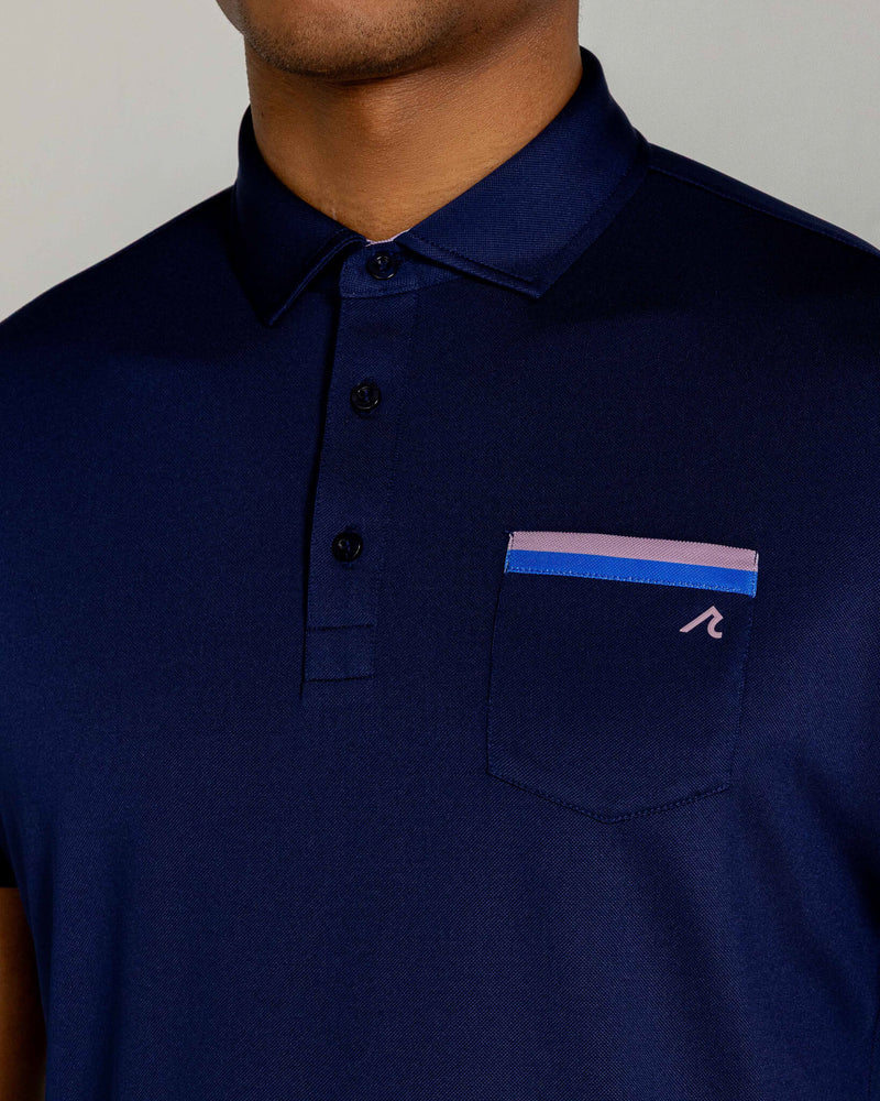Holland Pique Polo in Midnight Navy