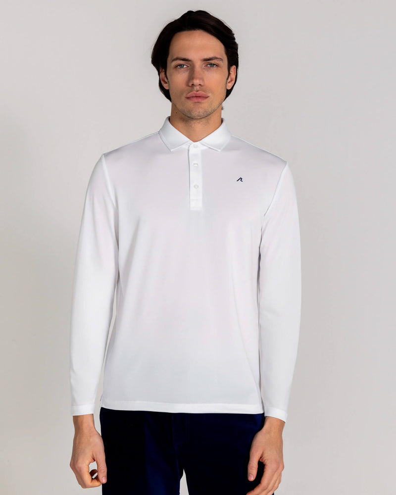 Hoxton LS Pique Polo in Bright White