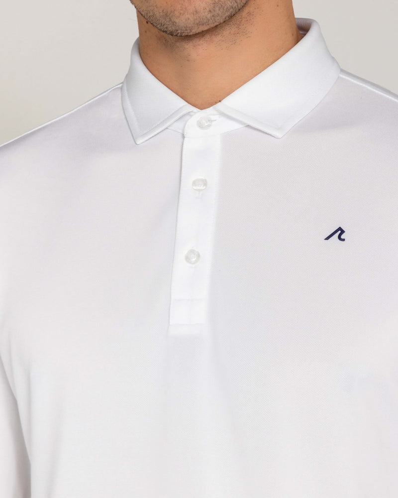 Hoxton LS Pique Polo in Bright White