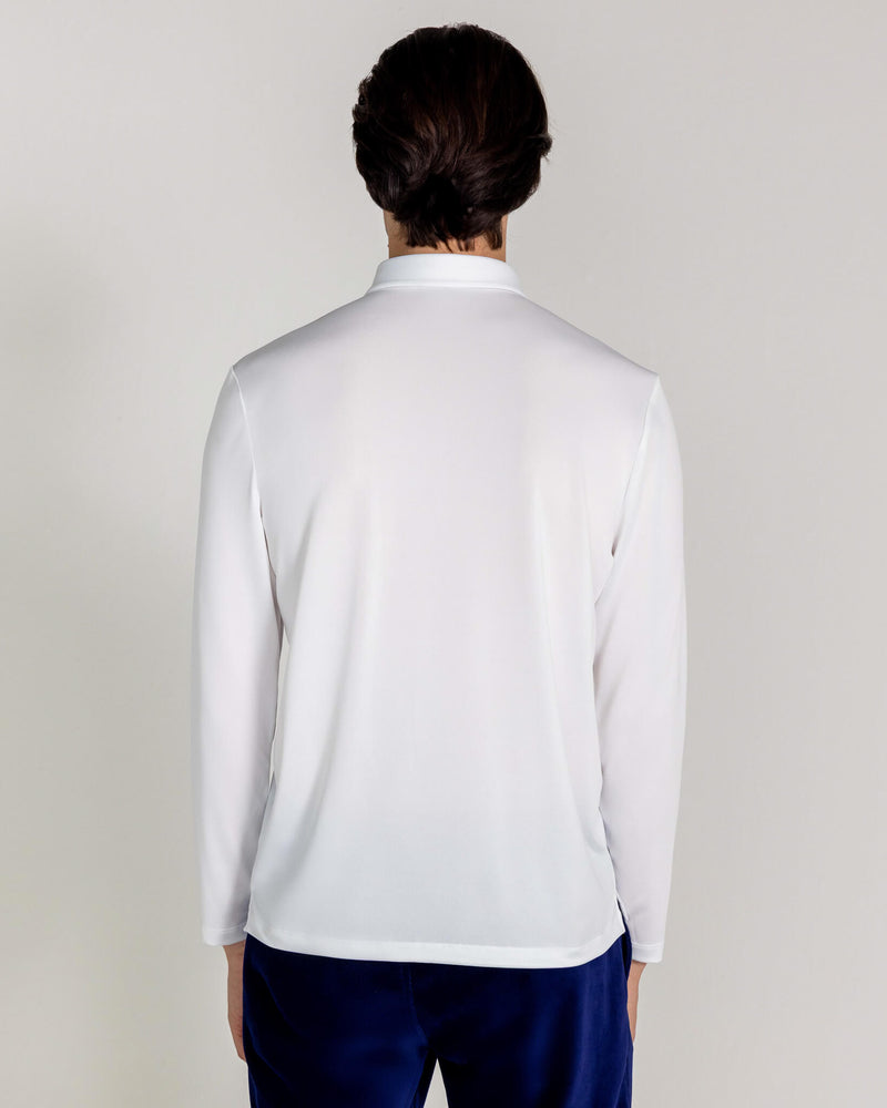 Hoxton LS Pique Polo in Bright White