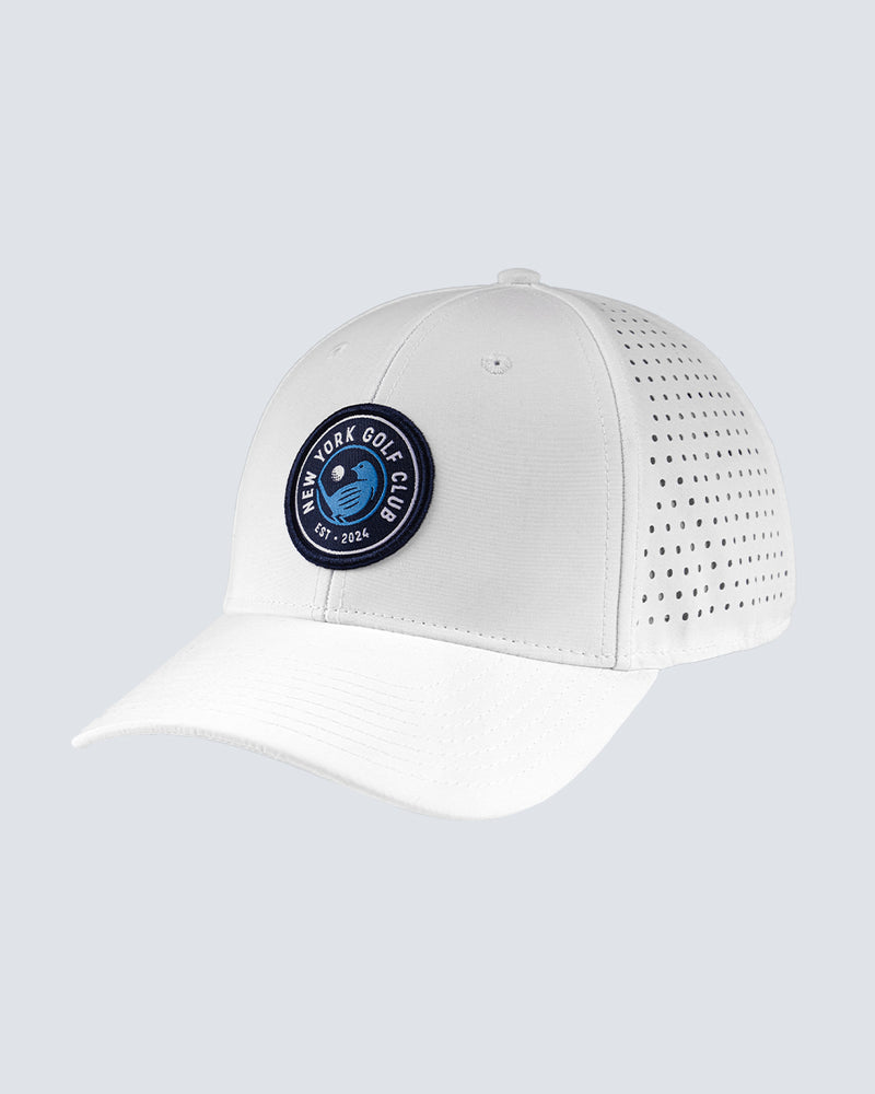 NYGC Logo 6 Panel Performance Hat in Bright White