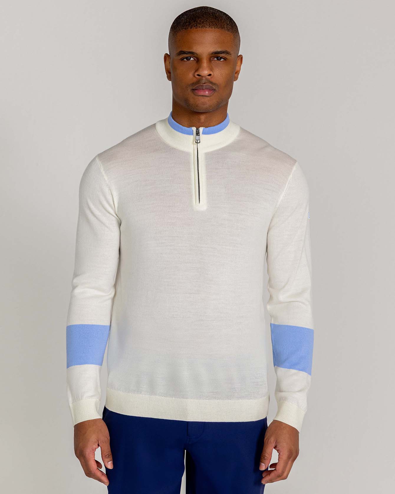 Malone Merino Quarter Zip in Cream