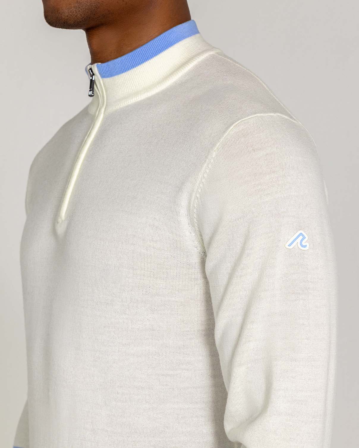 Malone Merino Quarter Zip in Cream