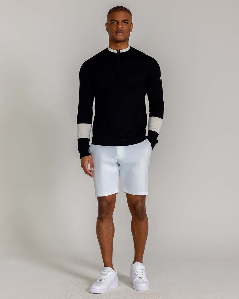 Malone Merino Quarter Zip in Tuxedo