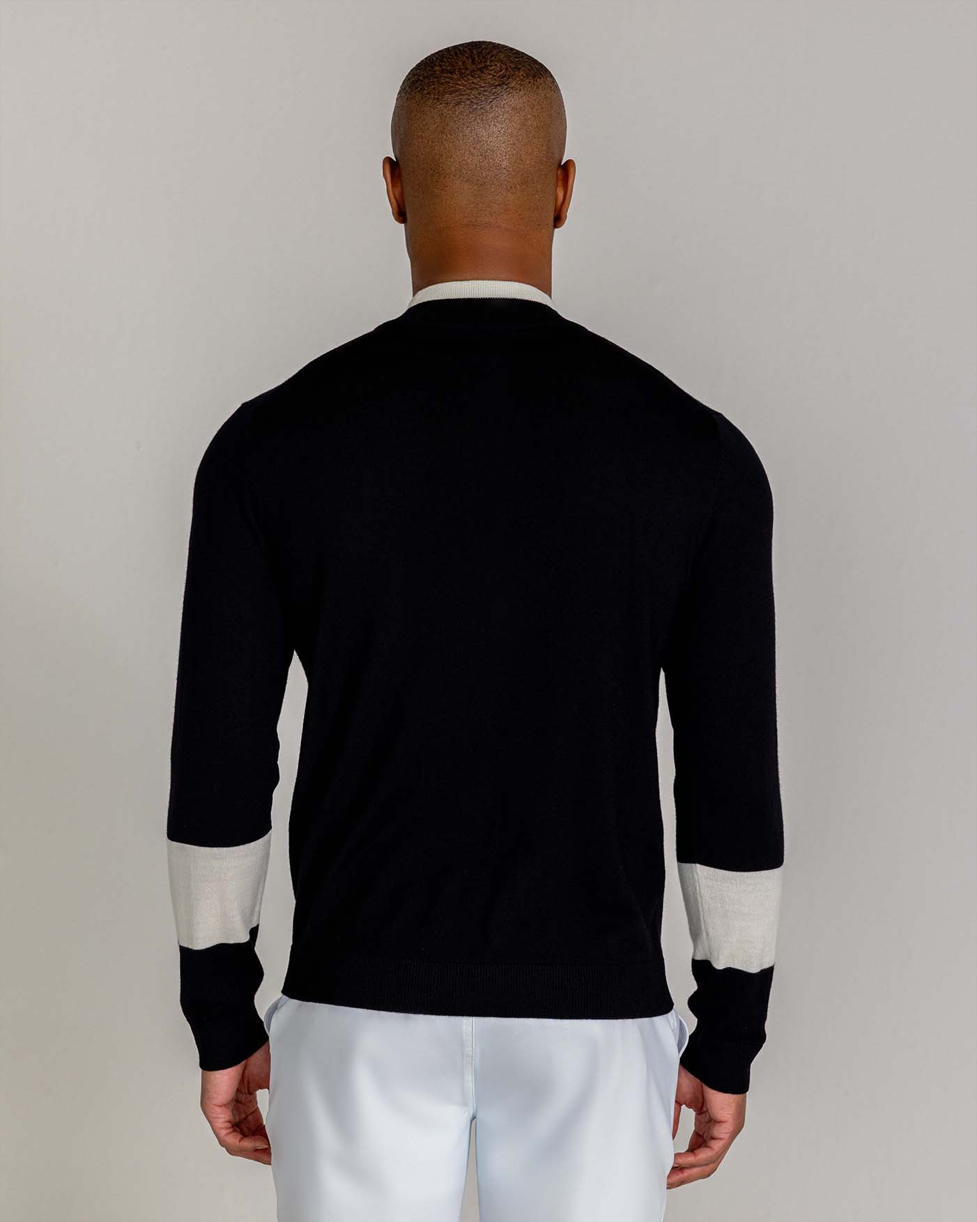 Malone Merino Quarter Zip in Tuxedo