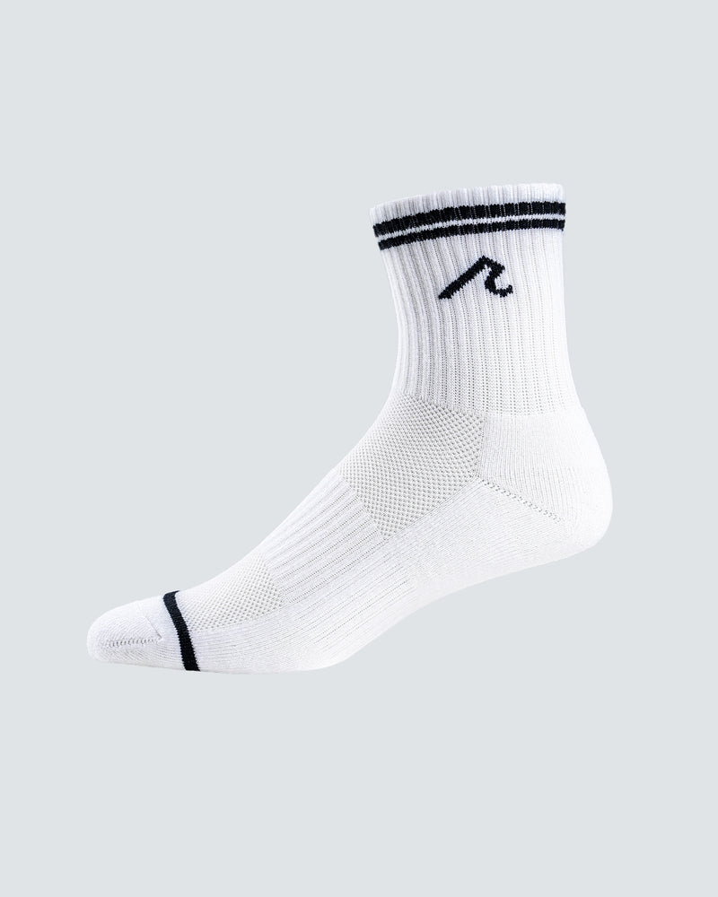 Quinn Stripe Sock in White/Tuxedo
