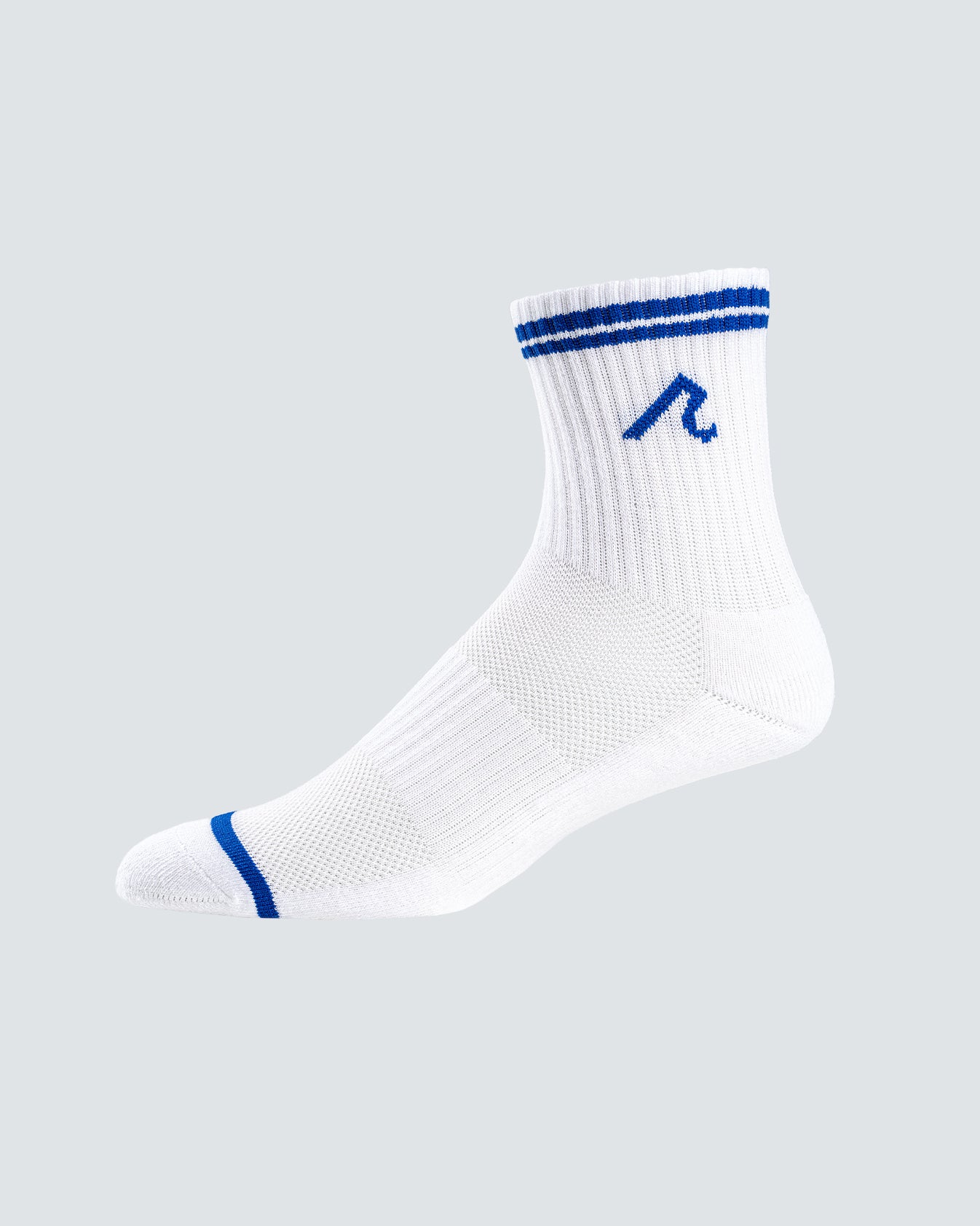 Quinn Stripe Sock in White/Harbor Blue