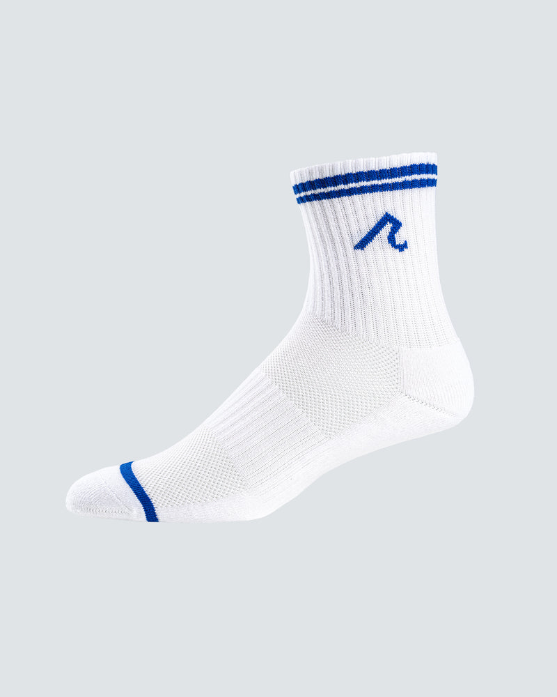 Quinn Stripe Sock in White/Harbor Blue