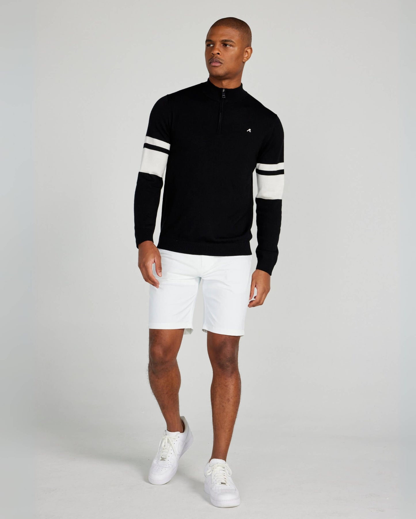 Stayner Merino Quarter Zip in Tuxedo