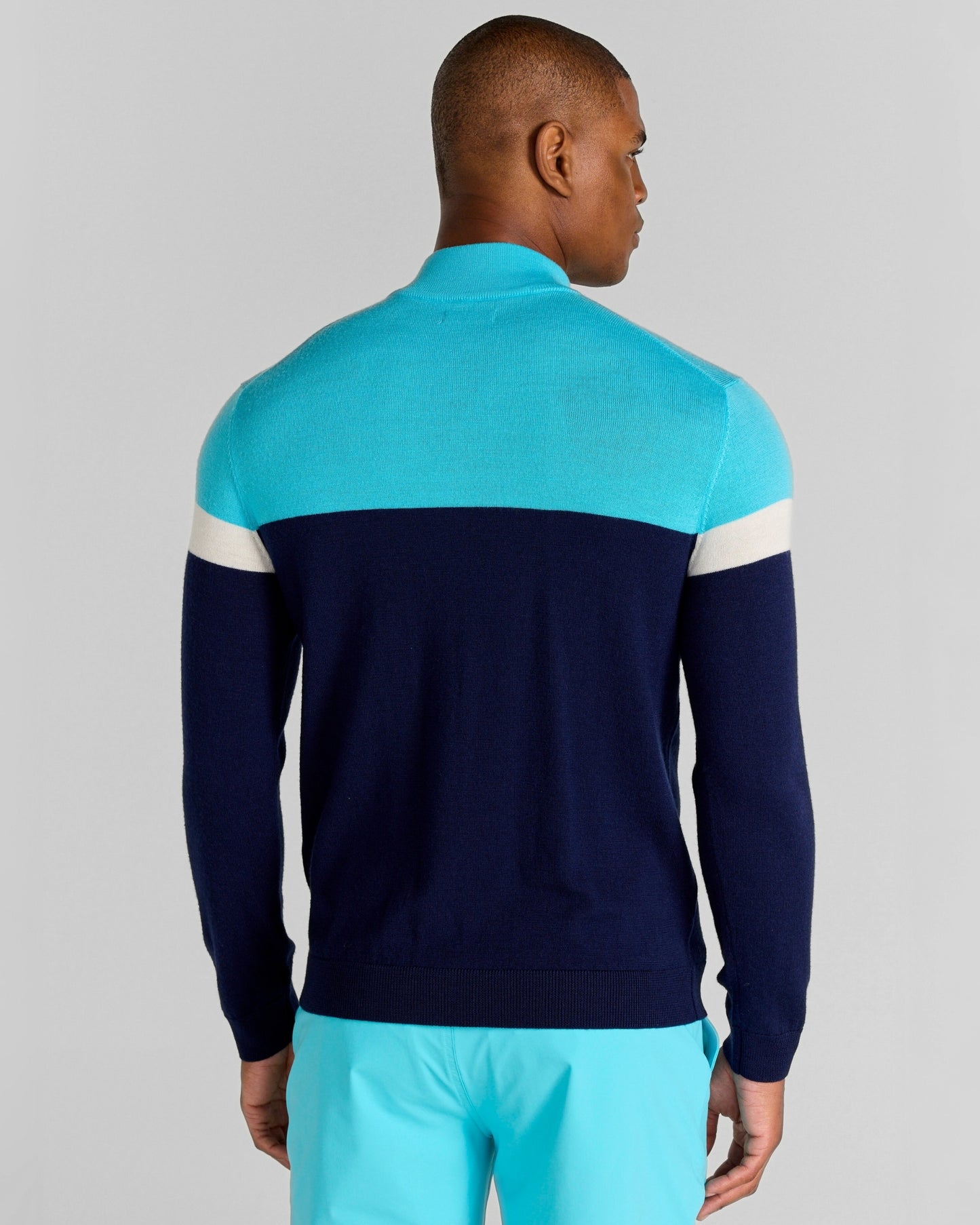 Monde Merino Quarter-Zip in Midnight Navy