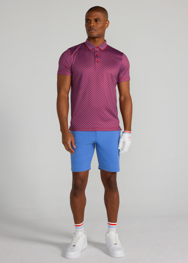 Abbott Polo in Crimson/Blue