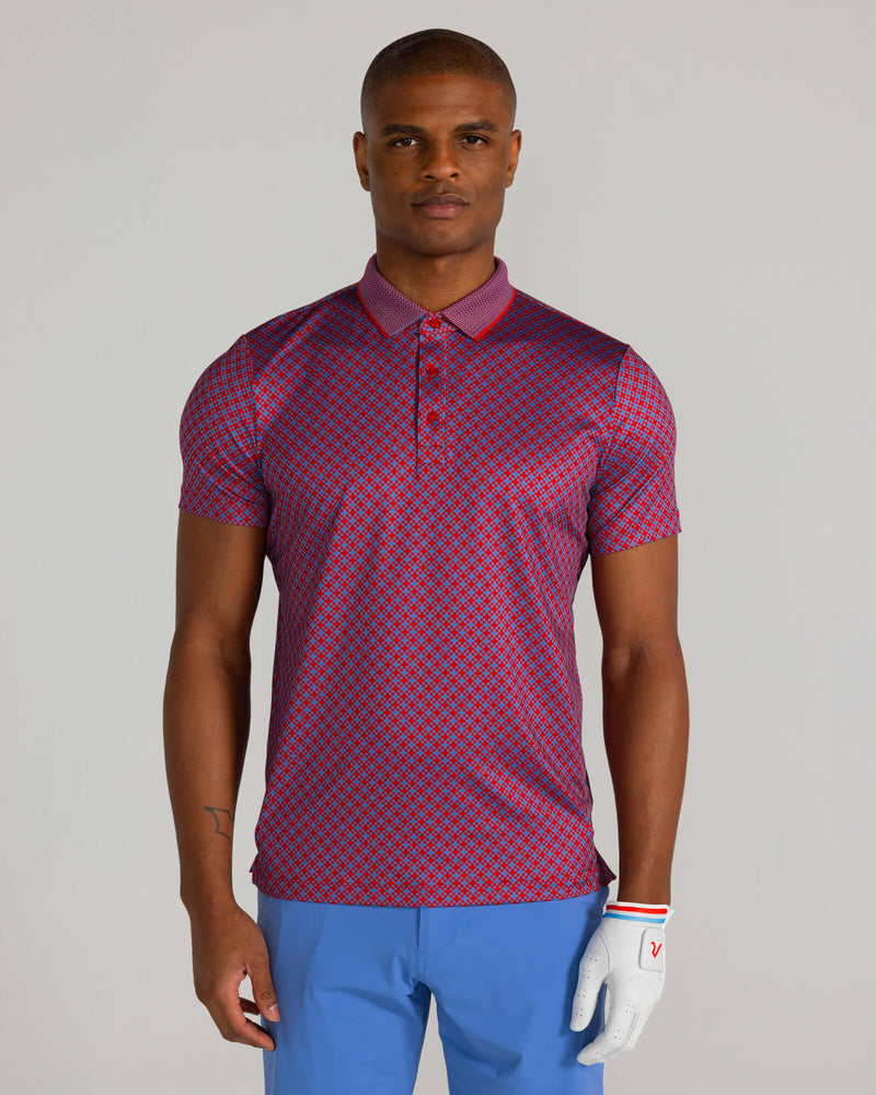 Abbott Polo in Crimson/Blue