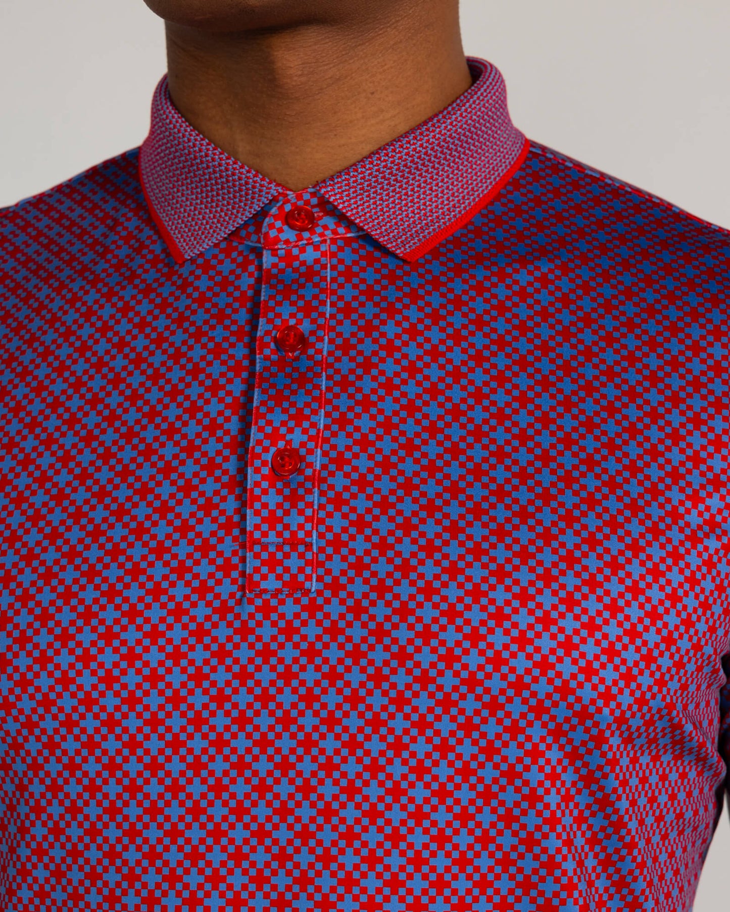 Abbott Polo in Crimson/Blue