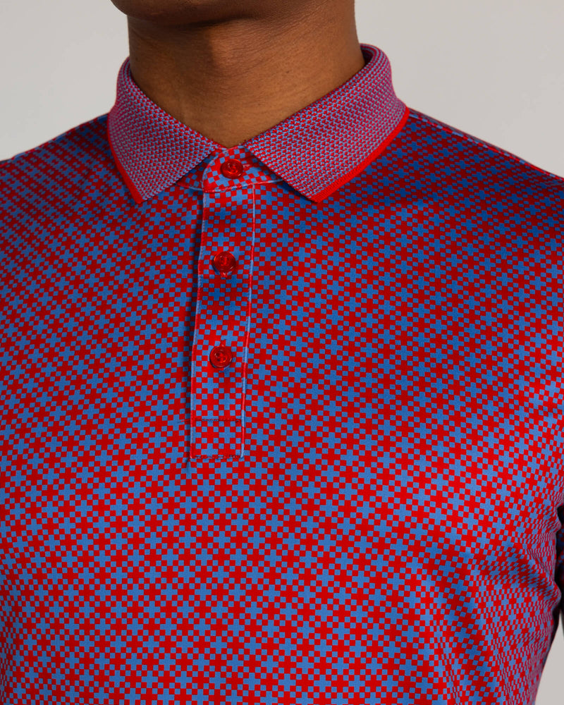 Abbott Polo in Crimson/Blue
