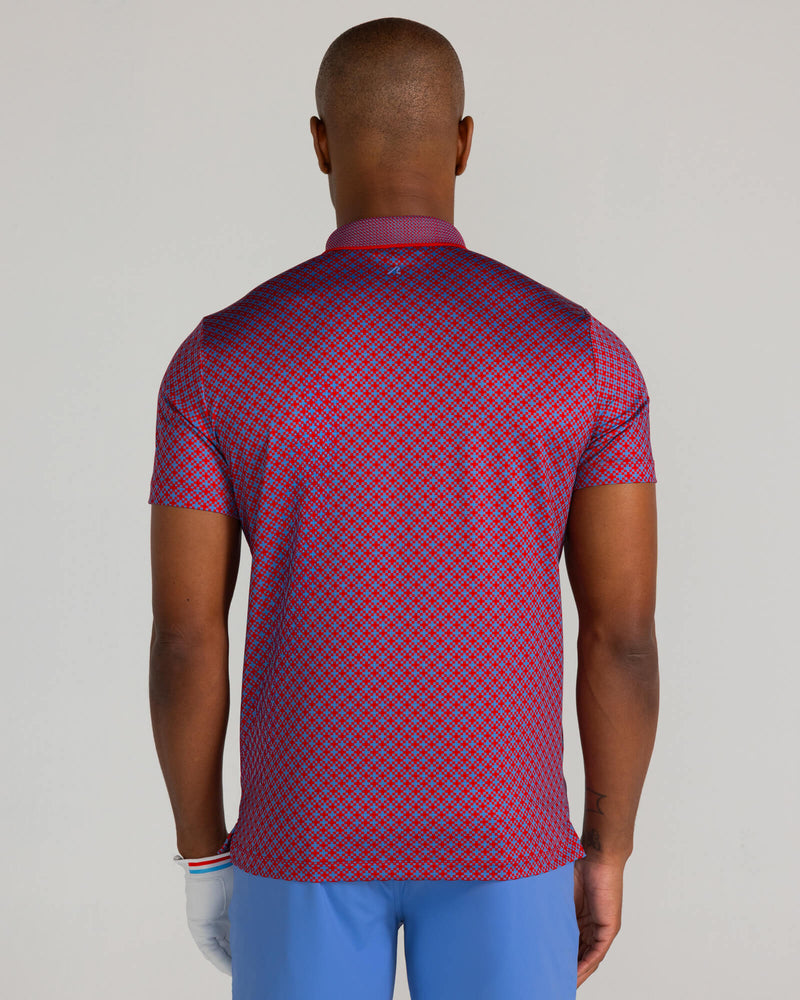 Abbott Polo in Crimson/Blue