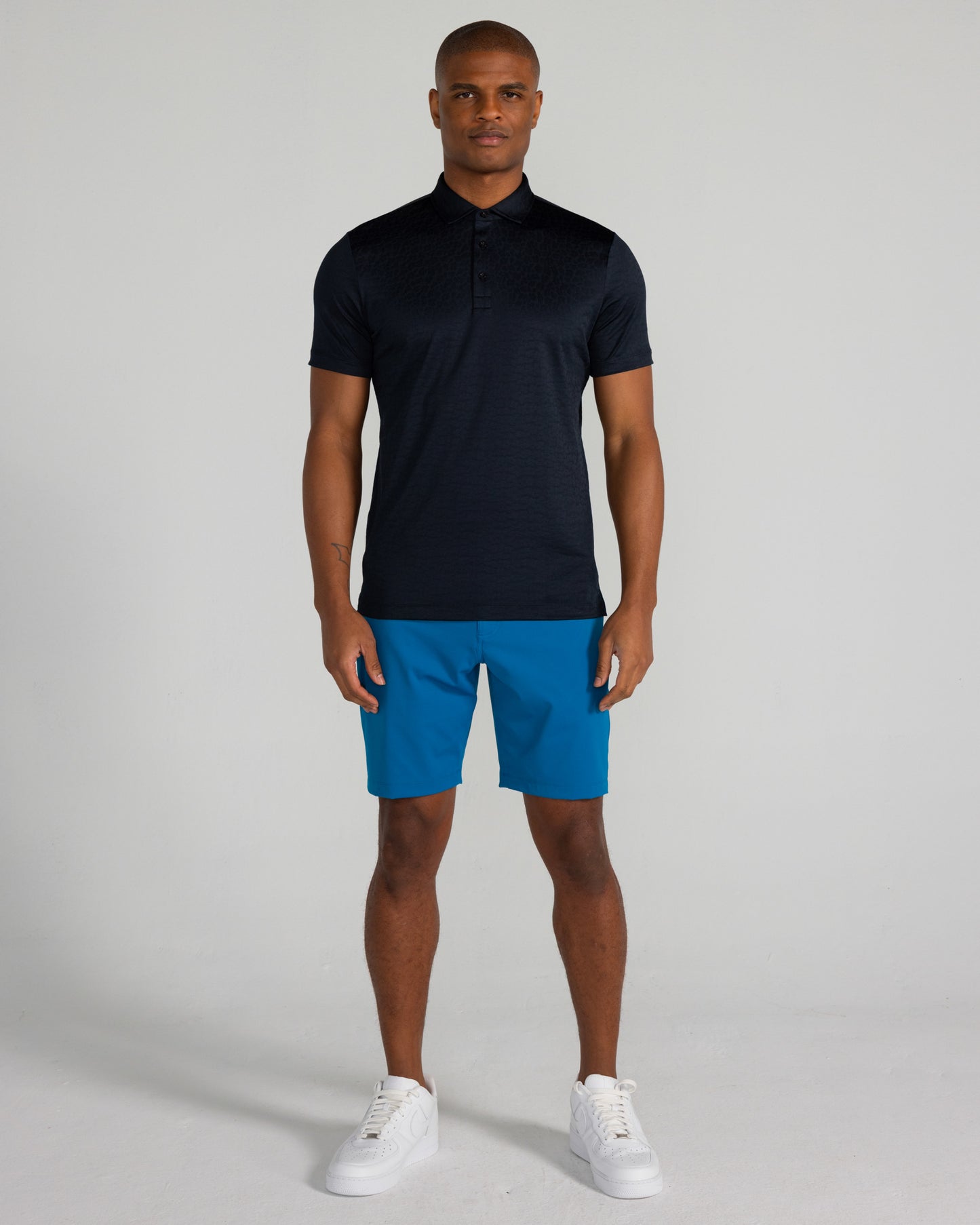 Kendall Jacquard Polo in Tuxedo