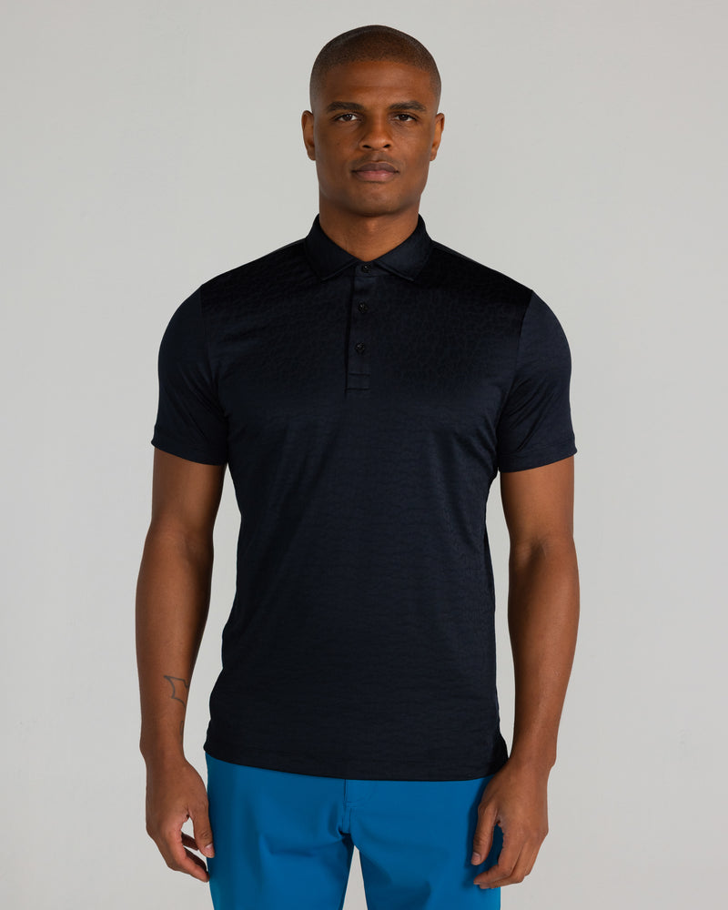 Kendall Jacquard Polo in Tuxedo