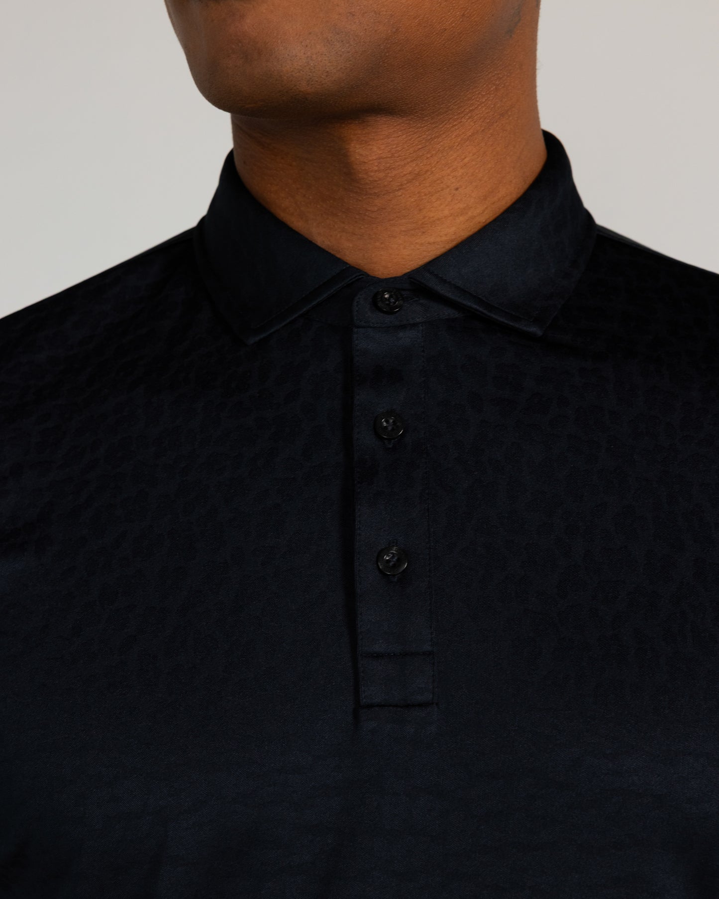 Kendall Jacquard Polo in Tuxedo