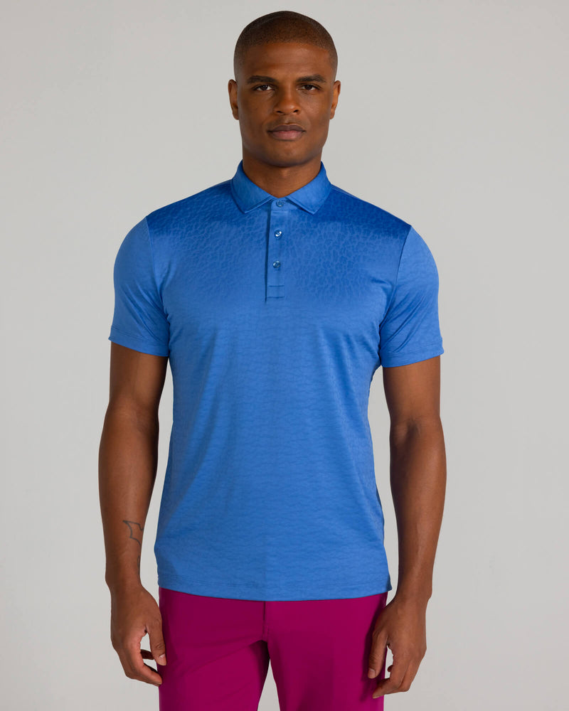 Kendall Jacquard Polo in Blue Yonder