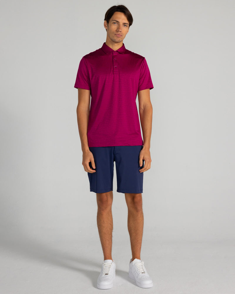 Kendall Jacquard Polo in Bordeaux