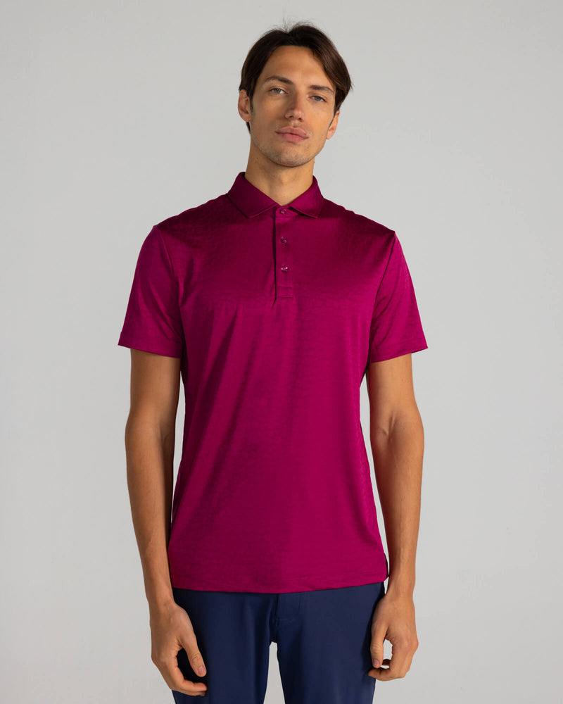 Kendall Jacquard Polo in Bordeaux