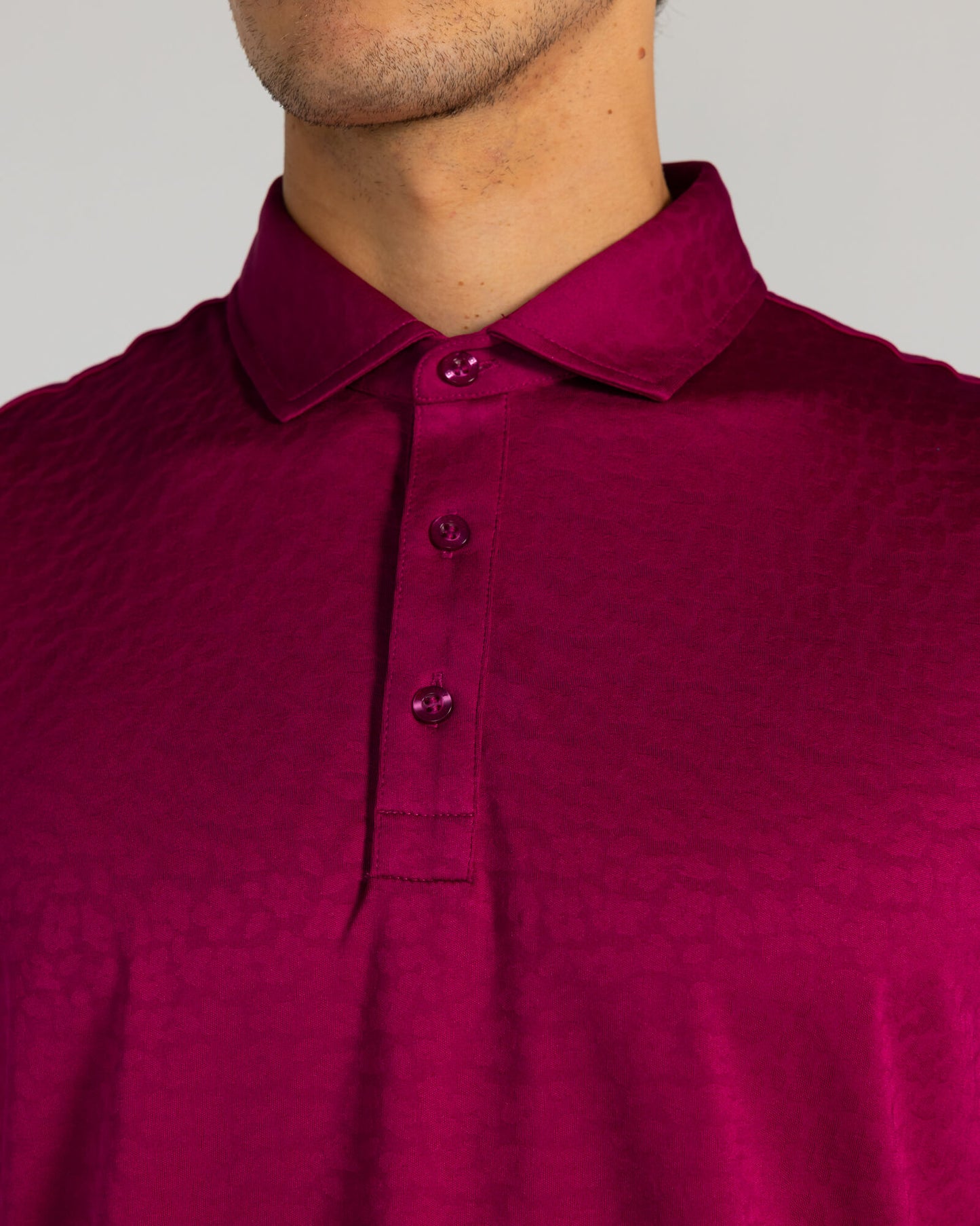 Kendall Jacquard Polo in Bordeaux
