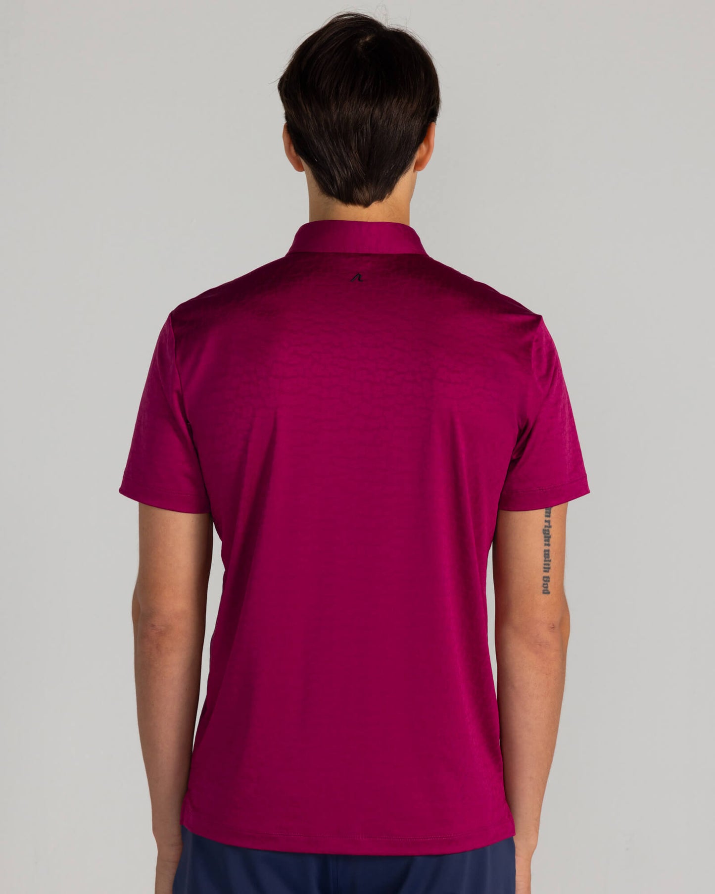 Kendall Jacquard Polo in Bordeaux