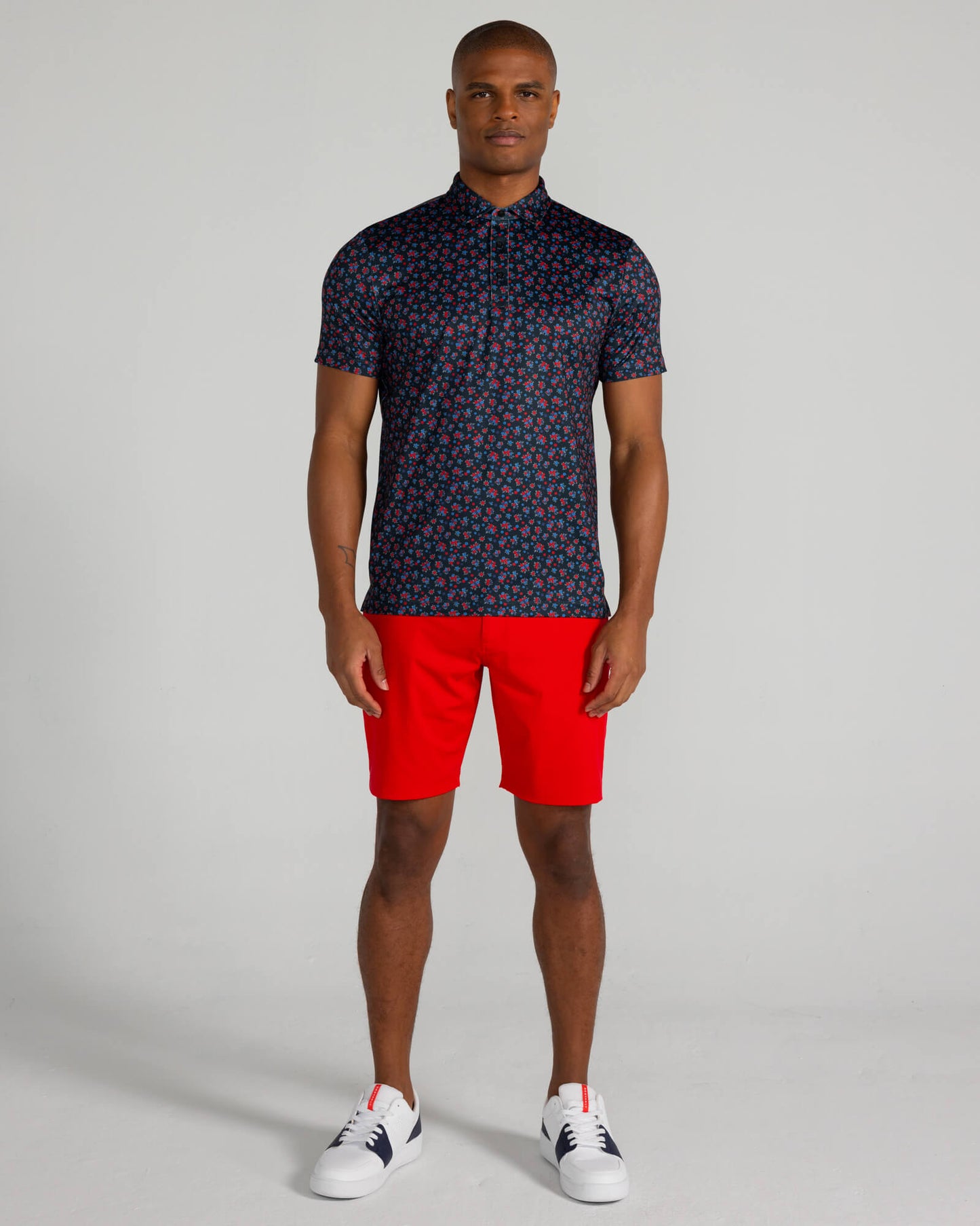 Rovana Polo in Tuxedo/Crimson Multi