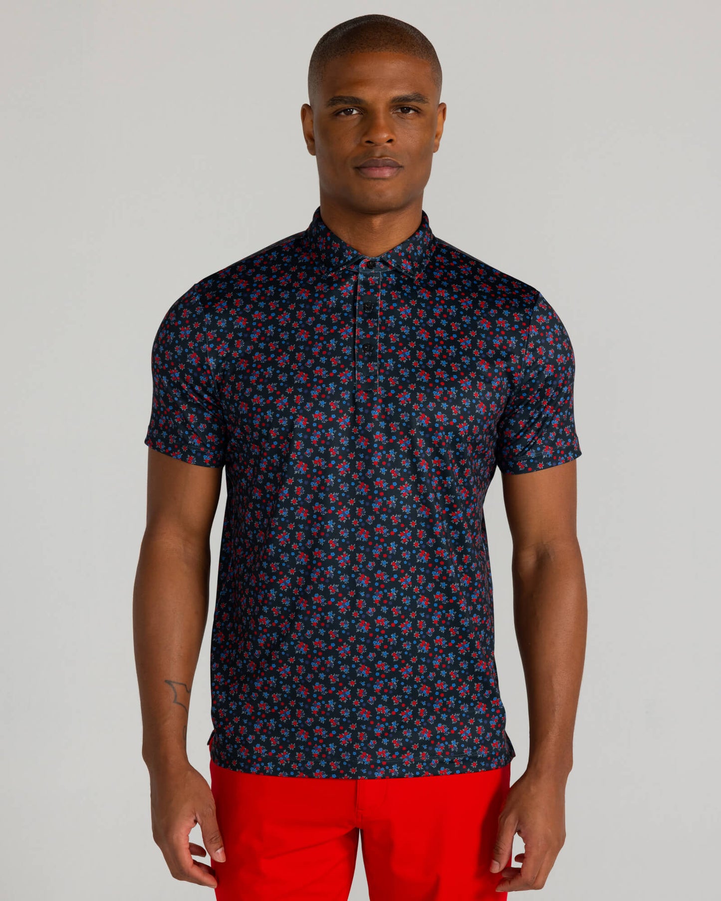 Rovana Polo in Tuxedo/Crimson Multi