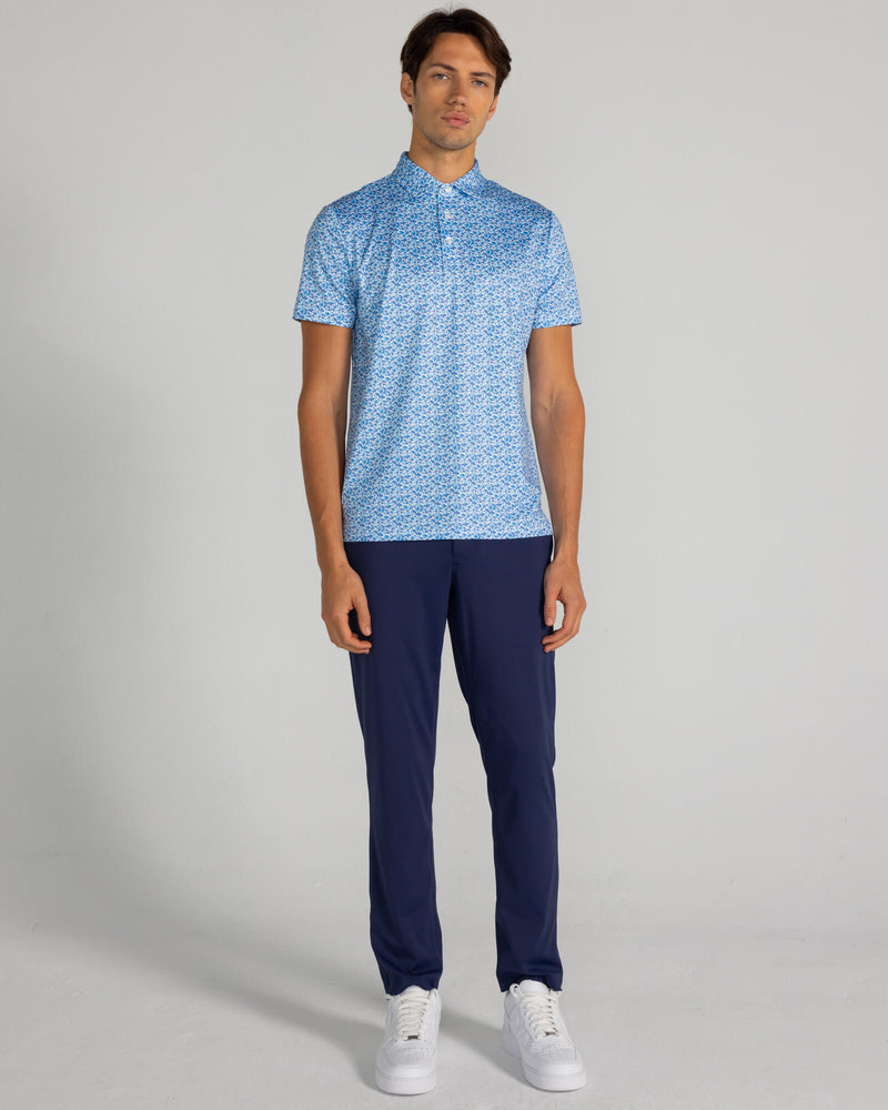 Vernon Polo in Bright White/Blue Multi
