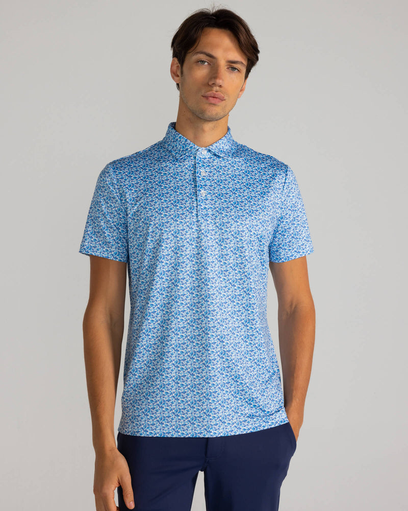 Vernon Polo in Bright White/Blue Multi