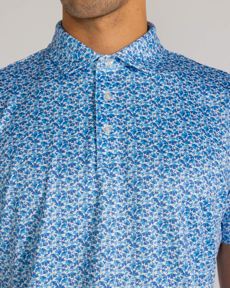 Vernon Polo in Bright White/Blue Multi