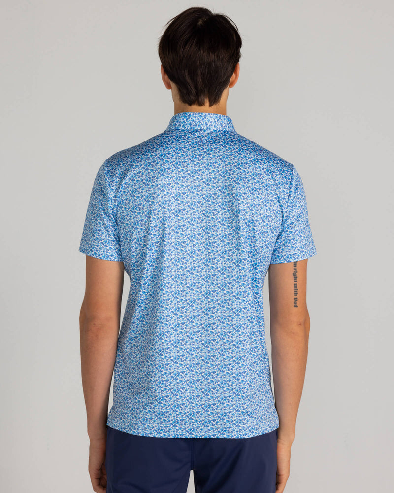 Vernon Polo in Bright White/Blue Multi