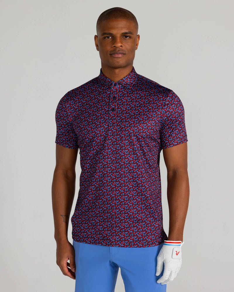 Vernon Polo in Midnight Navy/Crimson Multi