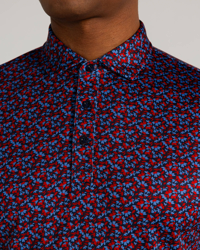 Vernon Polo in Midnight Navy/Crimson Multi