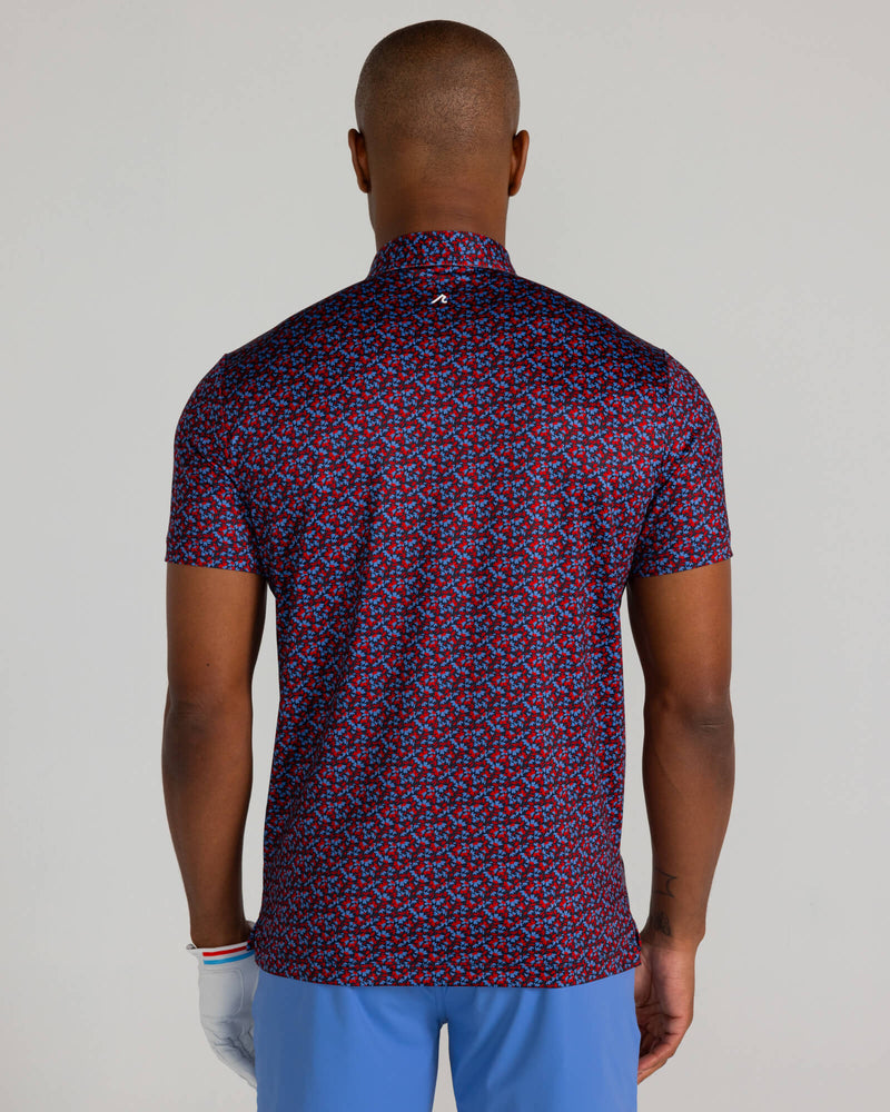 Vernon Polo in Midnight Navy/Crimson Multi