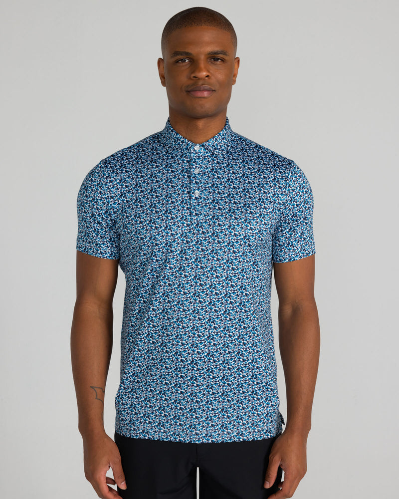 Vernon Polo in Bright White/Seaport Multi