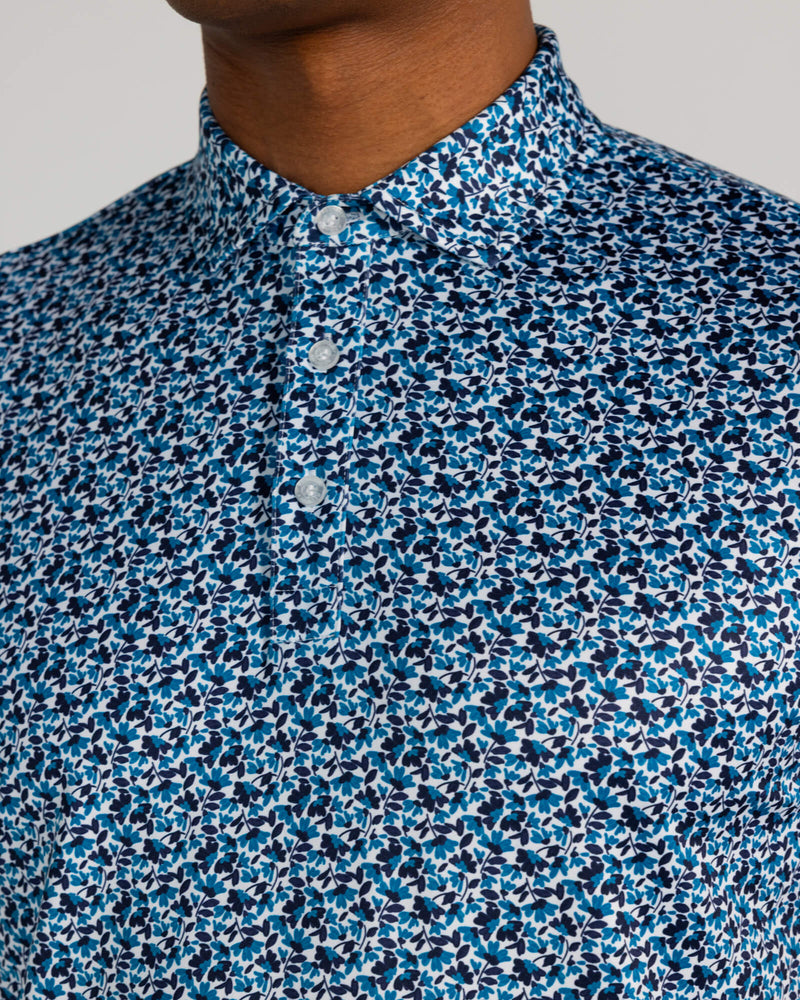 Vernon Polo in Bright White/Seaport Multi