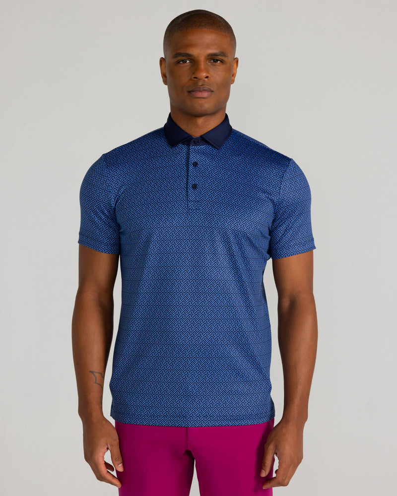 Geo Icon Polo in Midnight Navy