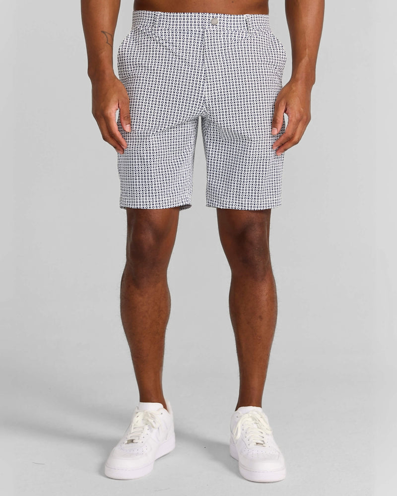 Printed Hanover Pull-On Short Norvins in Midnight Navy