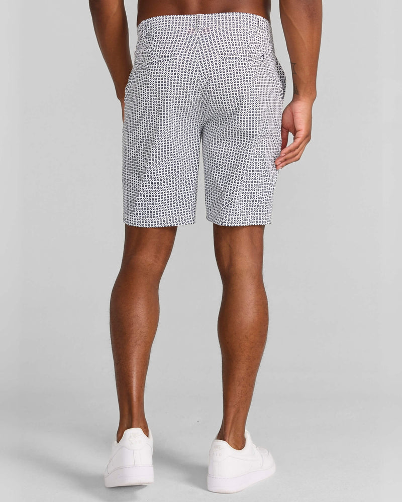 Printed Hanover Pull-On Short Norvins in Midnight Navy