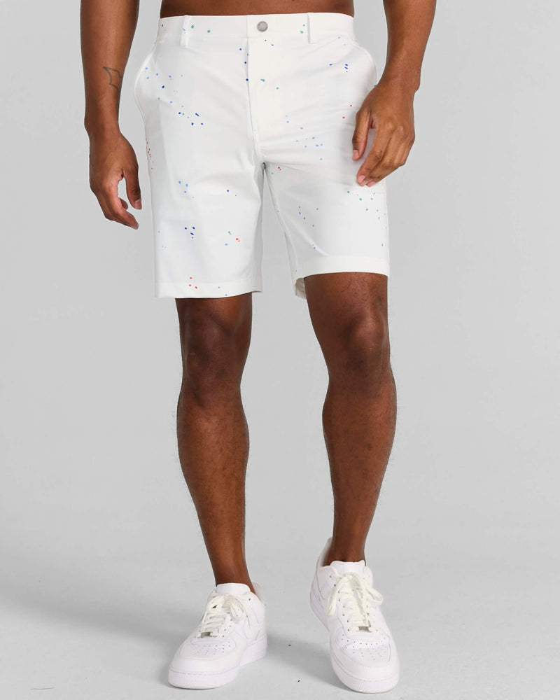 Printed Hanover Pull-On Short Hanson in Bright White