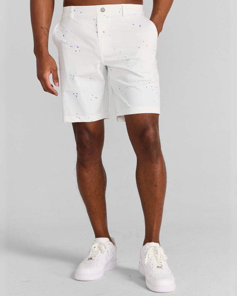 Printed Hanover Pull-On Short Hanson in Bright White
